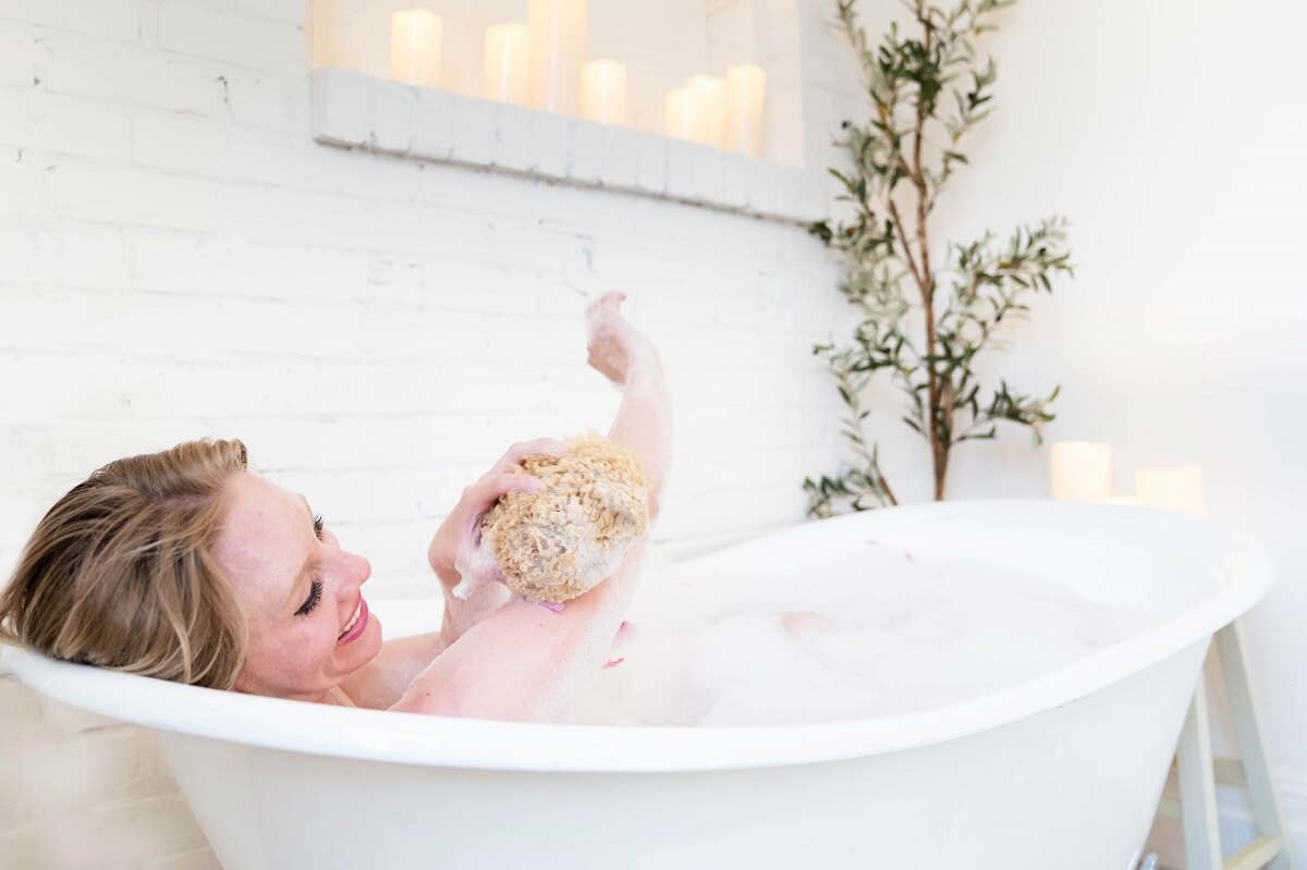 Remove dead skin with a sea sponge Jordan Benedict London