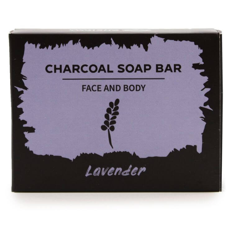 Charcoal Soap Bar for the body, face & hands - Lavender