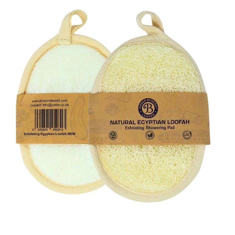 Two sided natural loofah shower pad - both sides