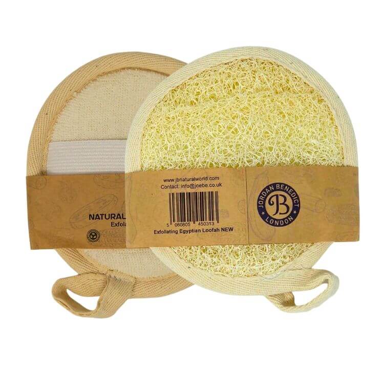 Dual sided natural loofah round scrub - Both sides