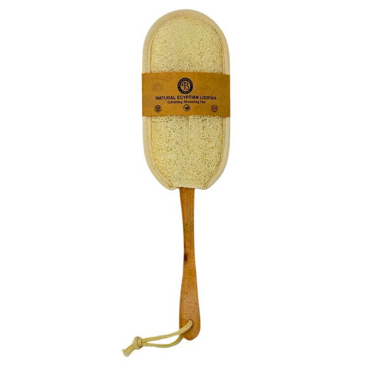 Wooden handle loofah back scrubber For the body