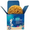 Natural honeycomb sea sponge in dark blue gift box
